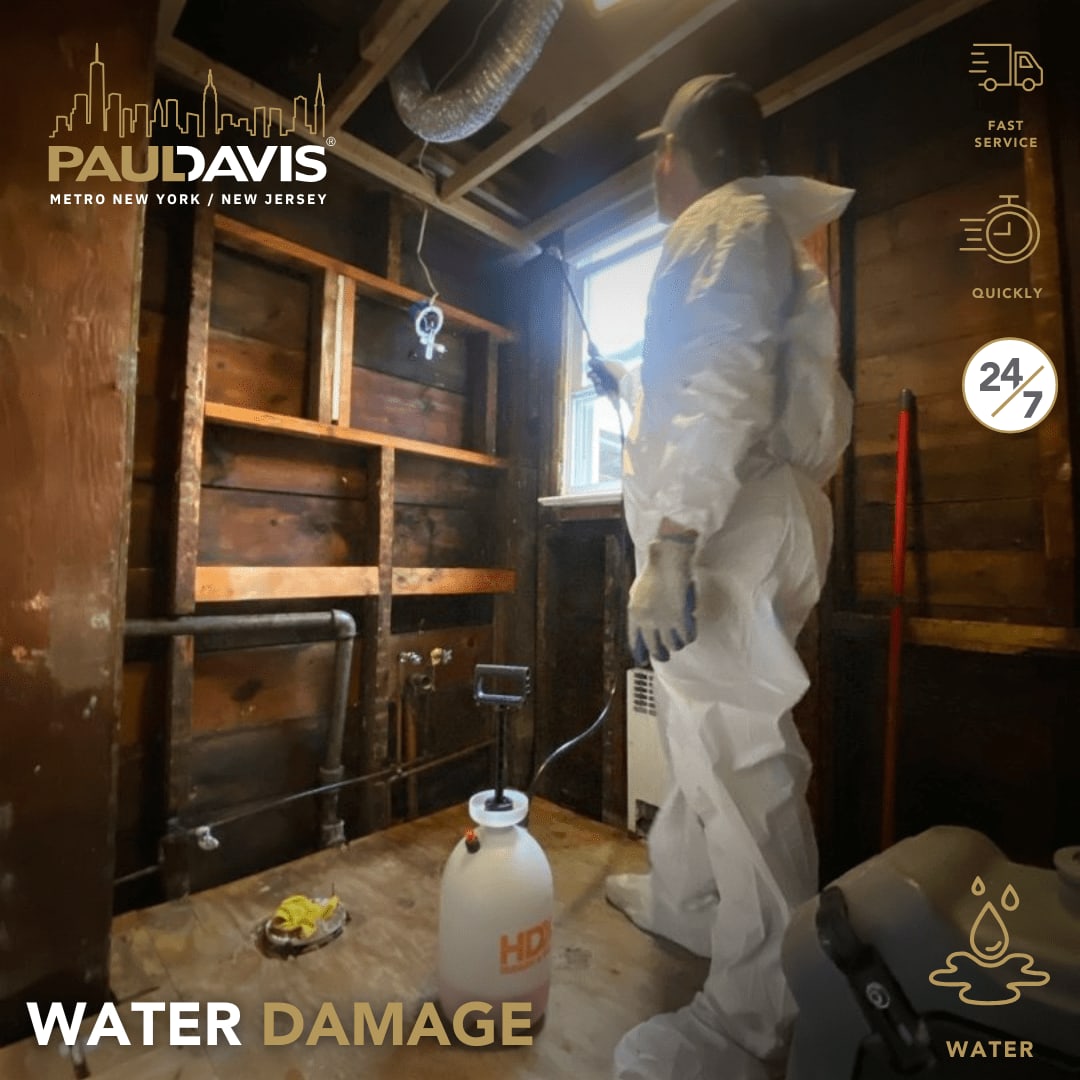Leaking pipes can cause serious damage before you even notice. This upper bathroom pipe leak affected walls, ceilings, floors, and the basement below. Paul Davis Restoration of Metro NY/NJ is here when water damage strikes.