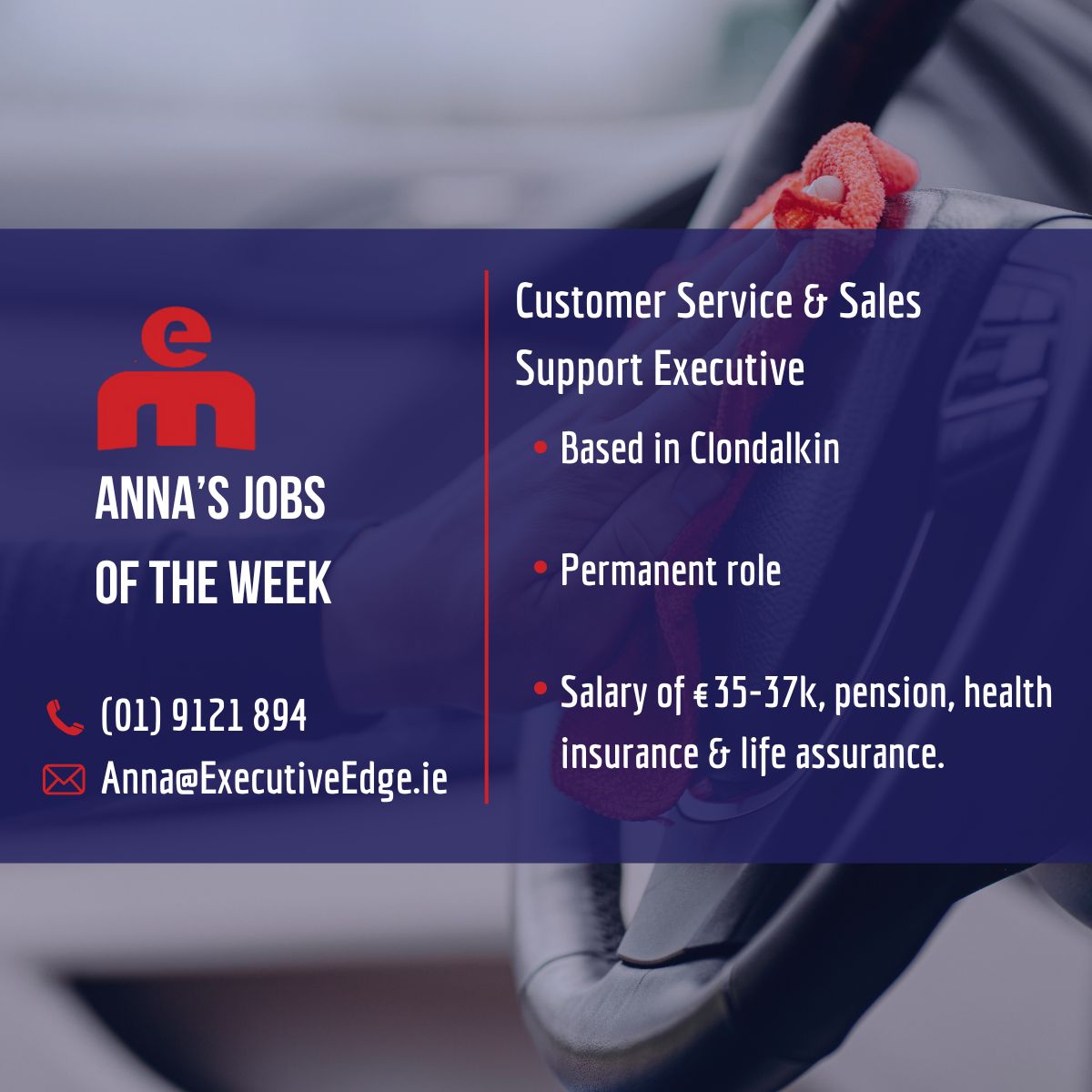 Join a growing sales team in Clondalkin! Chat with Anna on (01) 9121 894 if this role is of interest to you.
Find out more at: executiveedge.ie/job/customer-s…
#DublinJobs