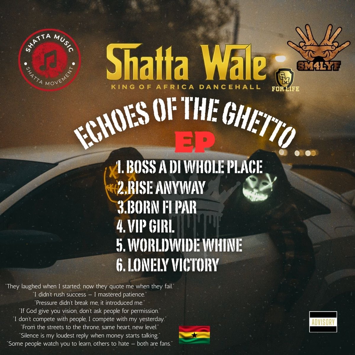 HighSpririt's tweet image. #EchosOfTheGhettoEP by SHATTA WALE 🔥 

Spotify
↪️: open.spotify.com/album/5pqgTR6R

🍎 Music
↪️: music.apple.com/us/album/echoe

Audiomack
↪️: audiomack.com/shattawalenima

YouTube
↪️:youtu.be/d_68b-PeQ04?si

#HOTWAV
#HotwavGhana
#SM4LYF ♥️