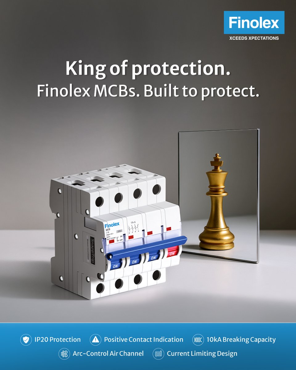 When power plays rough, the king steps in. ♠️⚡
Finolex MCBs—built to break faults, not trust.
Protection that always wins

#Finolex