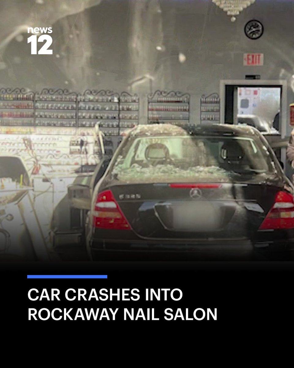 News12NJ's tweet image. NAIL SALON CRASH: A nail salon in Rockaway was forced to close after a car came crashing through the building in Morris County. - bit.ly/49QploY

#News12NJ #Rockaway