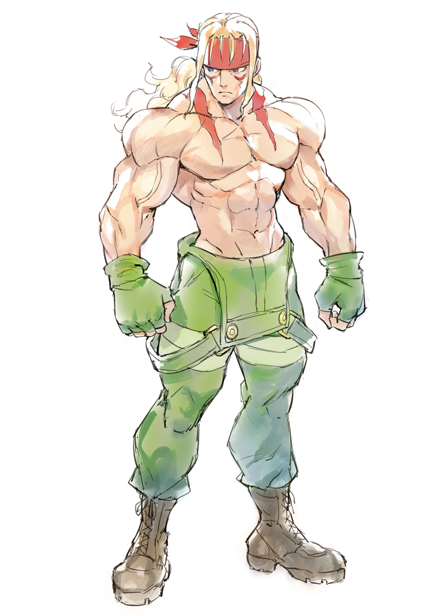 スト3公式絵に衝撃を受けて憧れて1997年に描いた…いや描き切れてないアレックスと2024年に描いたアレックス 