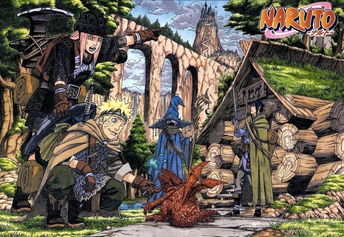 NarutoDaily_'s tweet image. When Kishimoto drew Team 7 in different eras