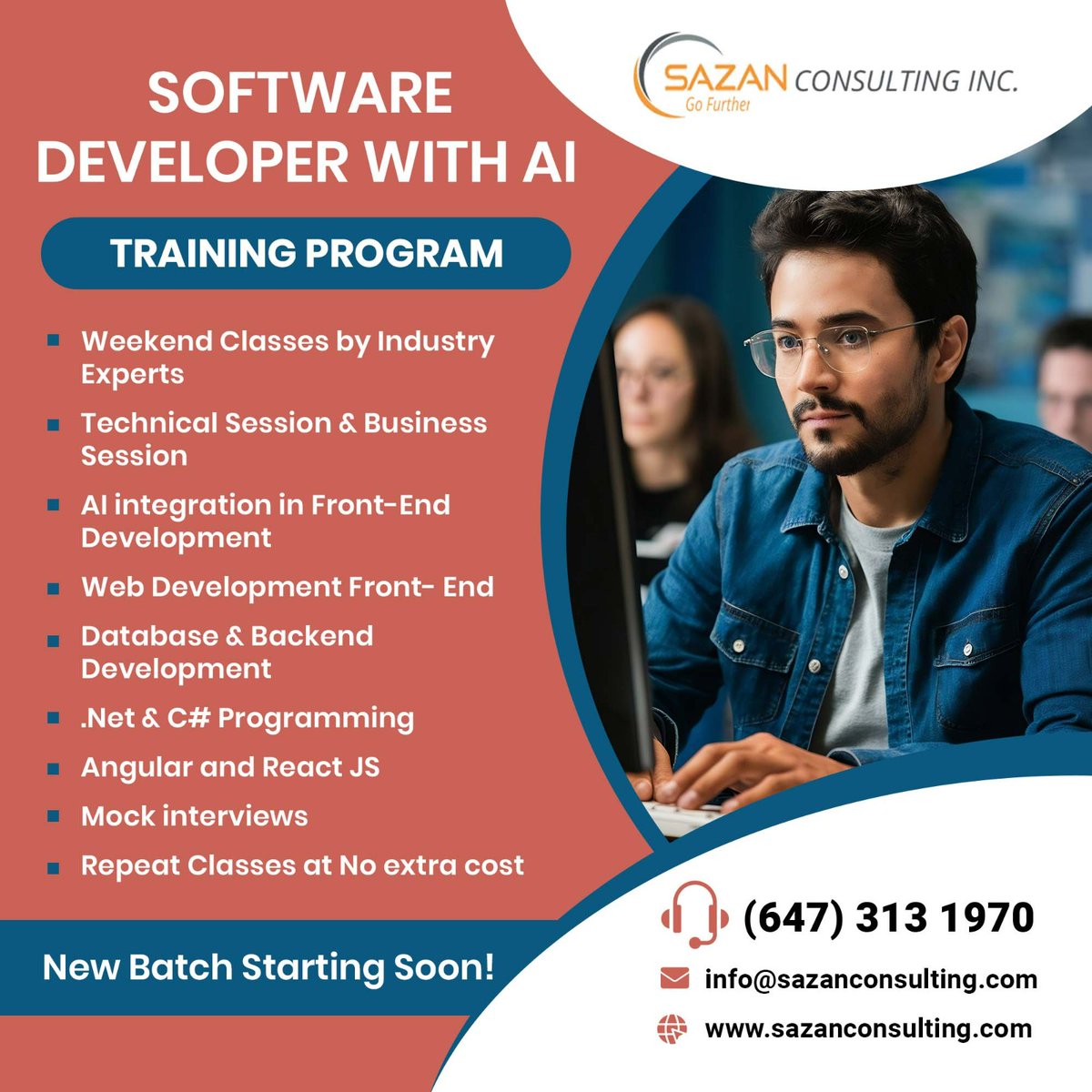 Sazanconsultin's tweet photo. Ready to break into IT?
Call: 647-313-1970 
Email: info@sazanconsulting.com
Visit: https://t.co/cpi0acHoxa
#fullstackdevelopers #jobopenings #Techcareers #Webdevelopment #hiringnow #jobseekers #careeropportunities #sazanconsulting #canadaitjobs #resume #newcomerstocanada #career https://t.co/j5JNO3OOJu
