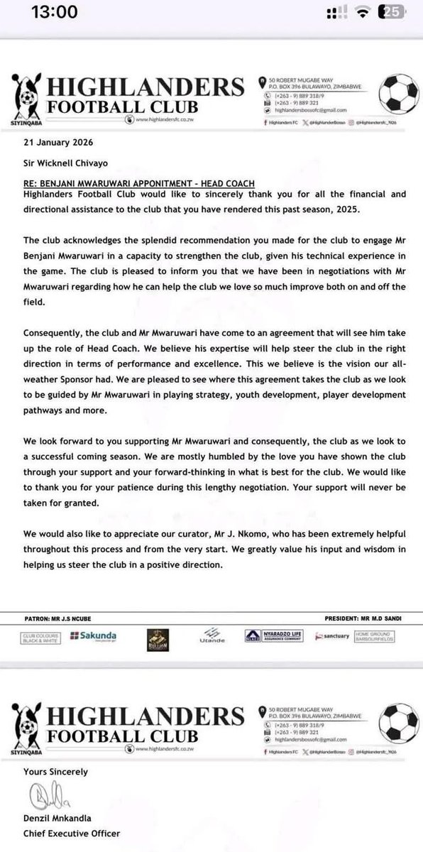 #BreakingUpdates 

Zimbabwean giants Highlanders and Thabo Senong set for an intense court battle. After Highlanders failed to honour a contract that was signed by the 2 parties. 