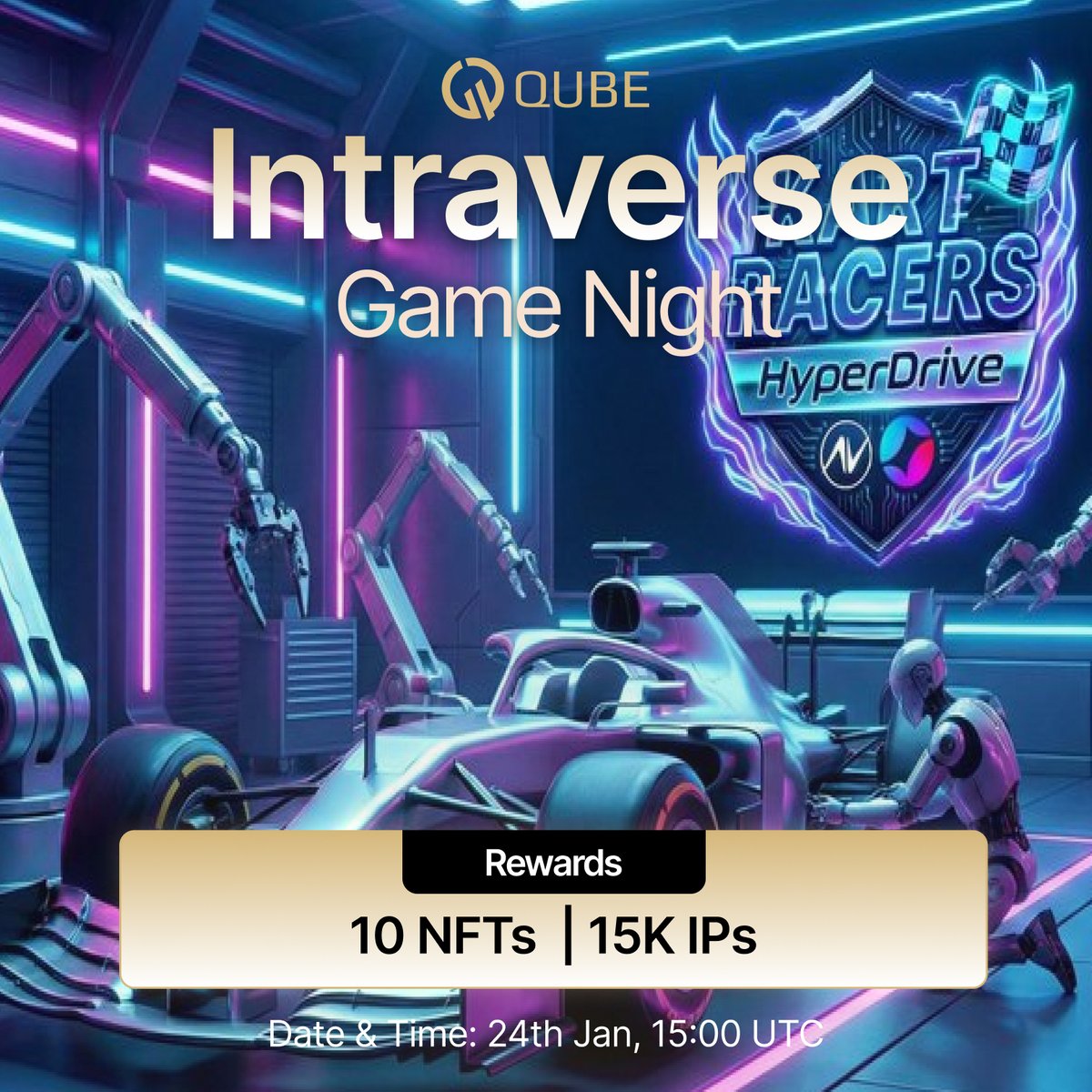 <a href="/intraVerse_Game/">Intraverse</a>  x <a href="/0xQube/">Qube</a>  — Game Night
Intraverse is a competitive multiplayer gaming platform where anyone can jump in and play instantly.
Free to play. NFTs are optional and only unlock extra perks.

How you earn
• Farm IPs daily
• Complete quests and win tournaments
•