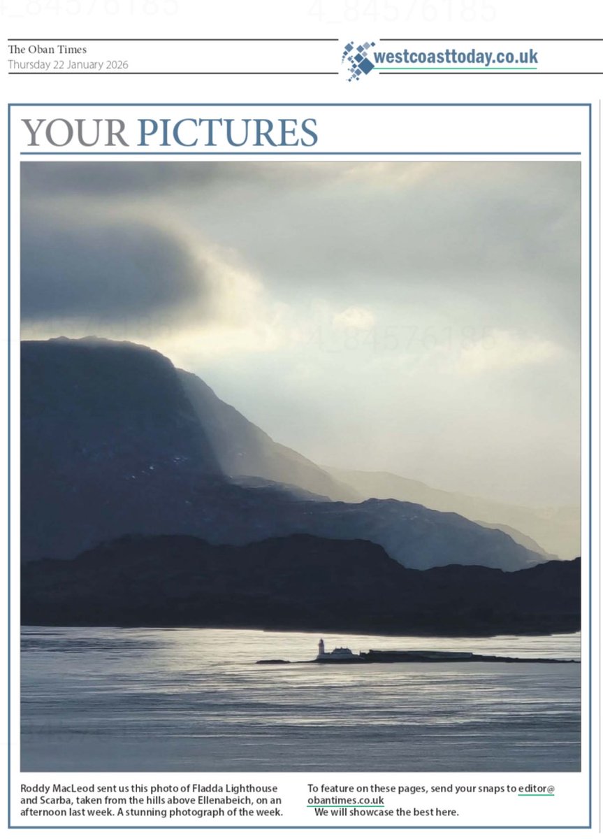 Nice to see my photo in the Oban Times today