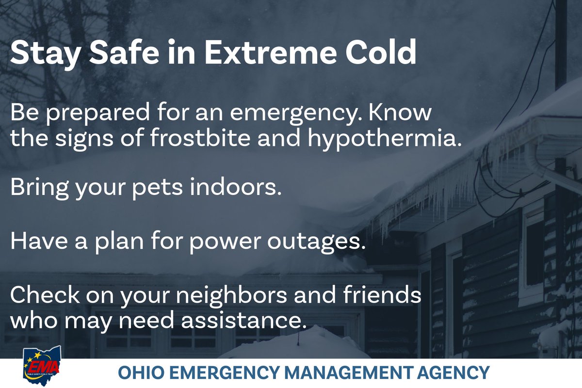 Ohio_EMA's tweet photo. Cold weather can bring additional hazards. Make sure you and your loved ones stay safe! For more information on cold weather safety, visit: https://t.co/dzx5Hjz8k6 #OHSnow #ReadySetSnowOhio https://t.co/bPq680NU86