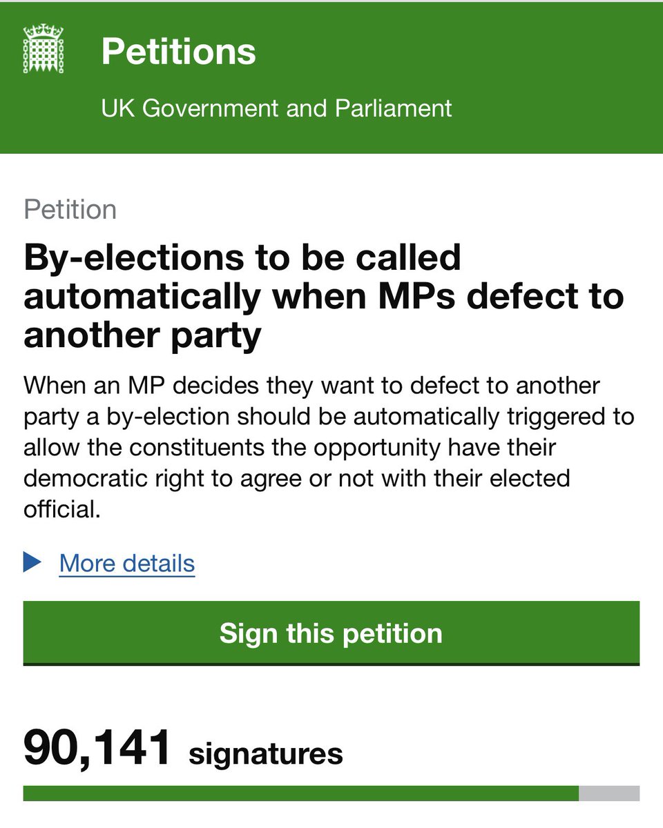 PeterStefanovi2's tweet image. 🚨BOOM! Now over 90,000 signatures! 

The Petition calling for by-elections to be called automatically when MPs defect to another party is getting so close to the 100,000 needed.

Let’s keep going!

petition.parliament.uk/petitions/7376…