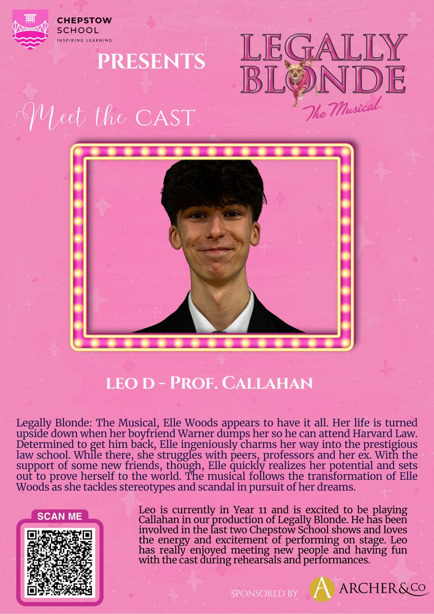 chepstowschool's tweet photo. ⭐️MEET THE CAST⭐️
Today, we’re shining a spotlight on Leo.
🎟️Tickets are selling fast, don’t miss your chance to join us for this dazzling, feel-good show packed with heart, humour and high-energy hits!
🗓️10th - 12th February 2026
Book via 📷📷 https://t.co/xN7GiW8A3k https://t.co/f5VQkSWRPZ
