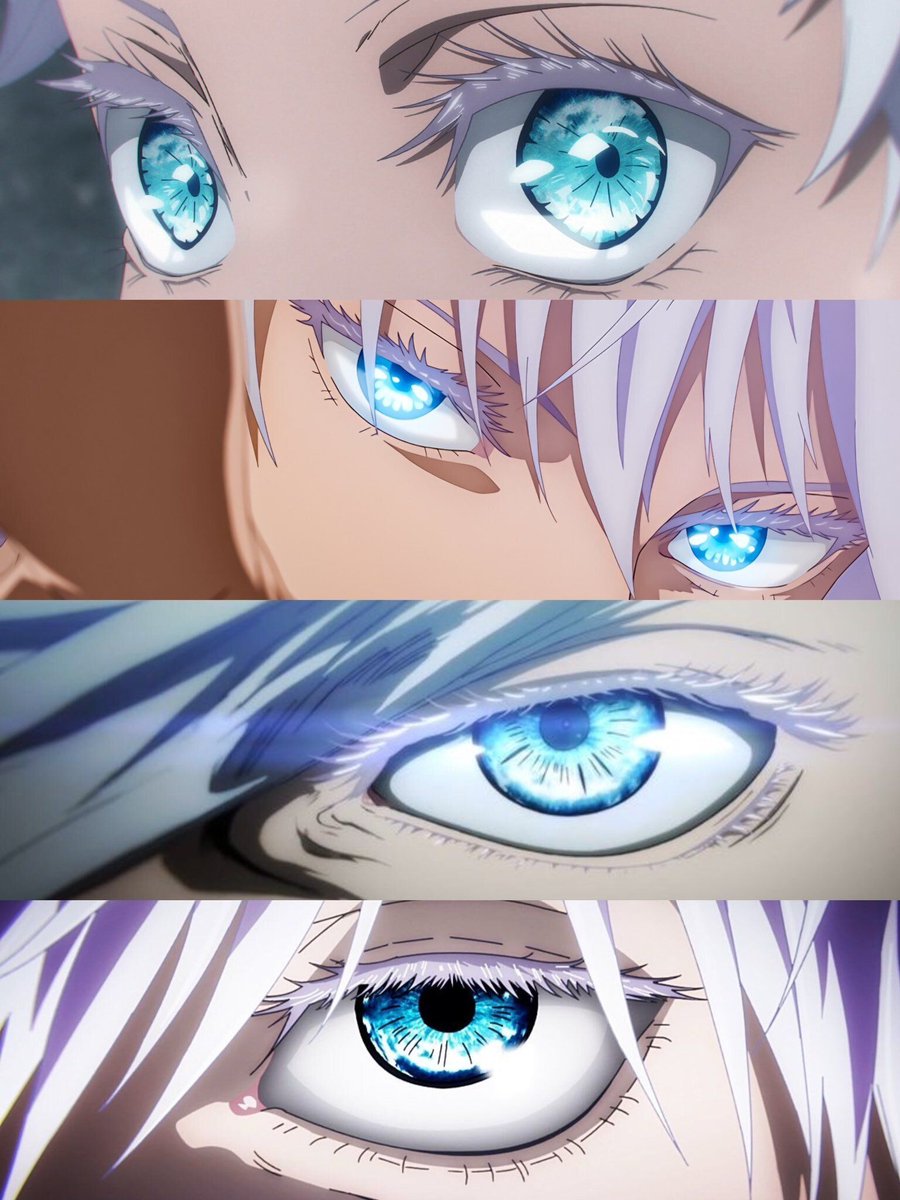 anime_shots's tweet image. Gojo's eyes over the years 🩵