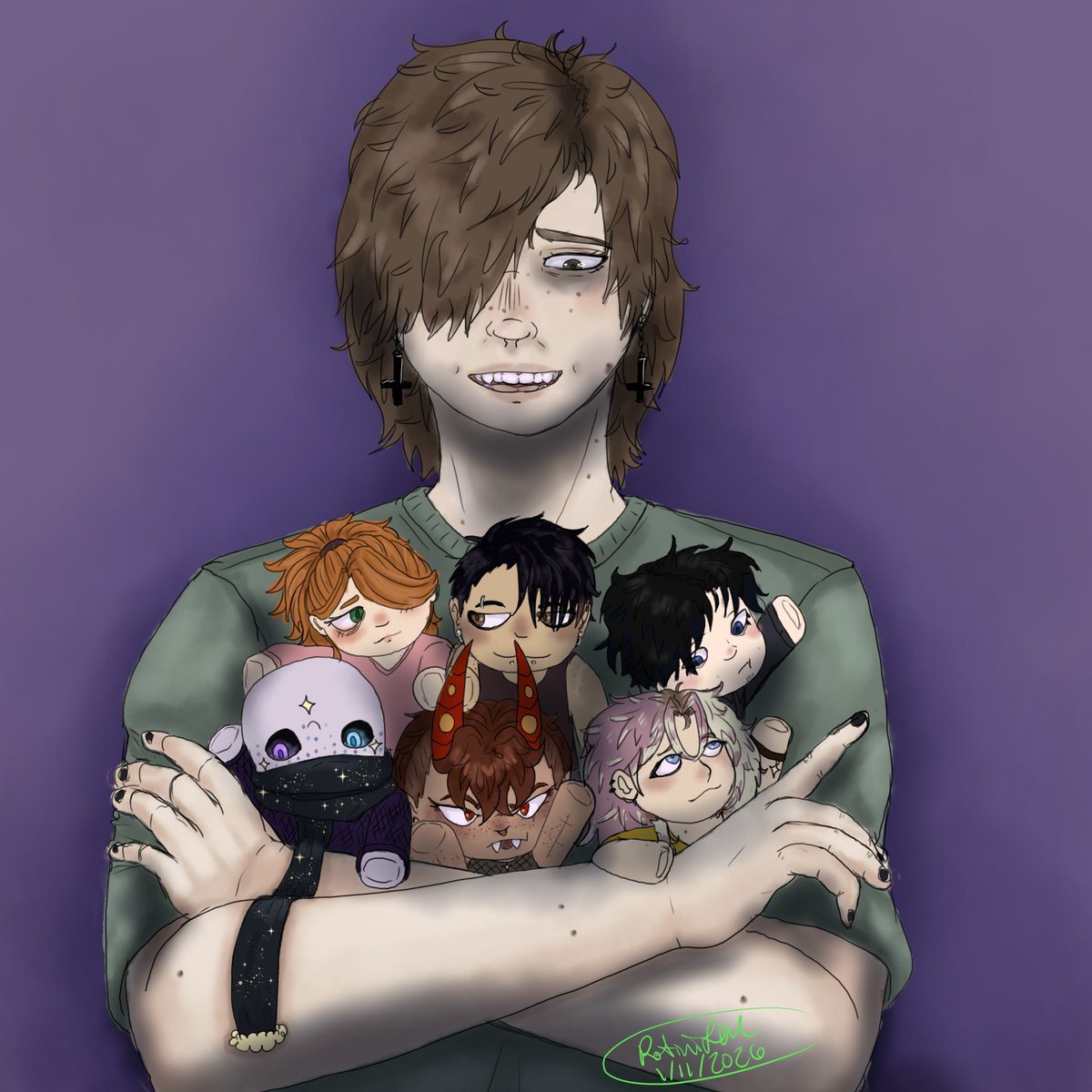 RotiniLM's tweet image. I have some very epic followers so I guess I should try to be more active outside of work, so here's some art I did this month.