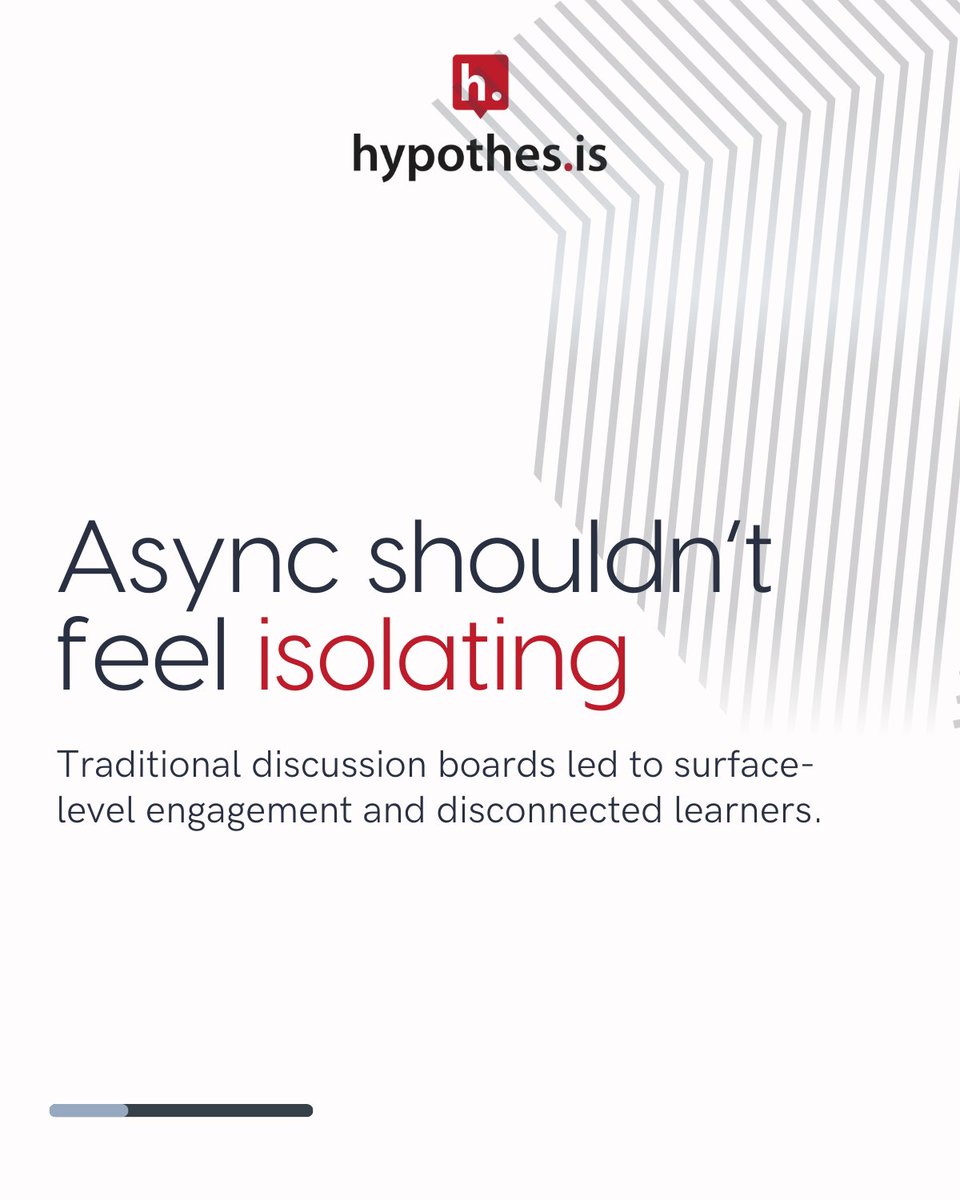 hypothes_is's tweet photo. Async learning doesn’t have to feel isolating. Indiana University used Hypothesis to turn readings into collaborative conversations—building community and workforce-ready skills.
Read the full case study. Link in comments.
#HigherEd #StudentEngagement #SocialAnnotation https://t.co/rN9iQBUHR8