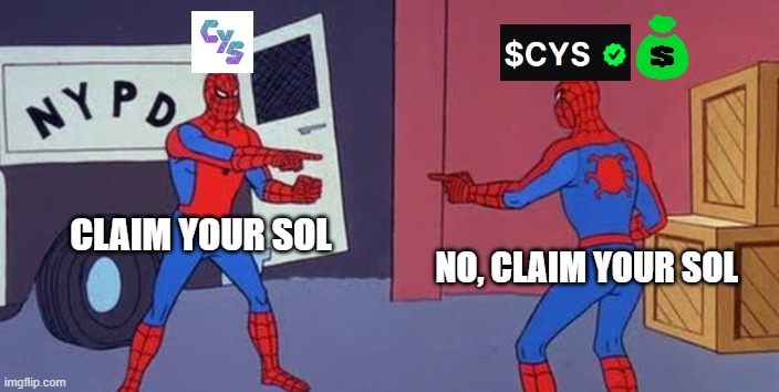 claimyoursol's tweet image. We got some $CYS love so it's time to give back!

Drop your wallet, follow, RT and hold some $CYS

Airdropping $$$ in 24h

(CA in comments)