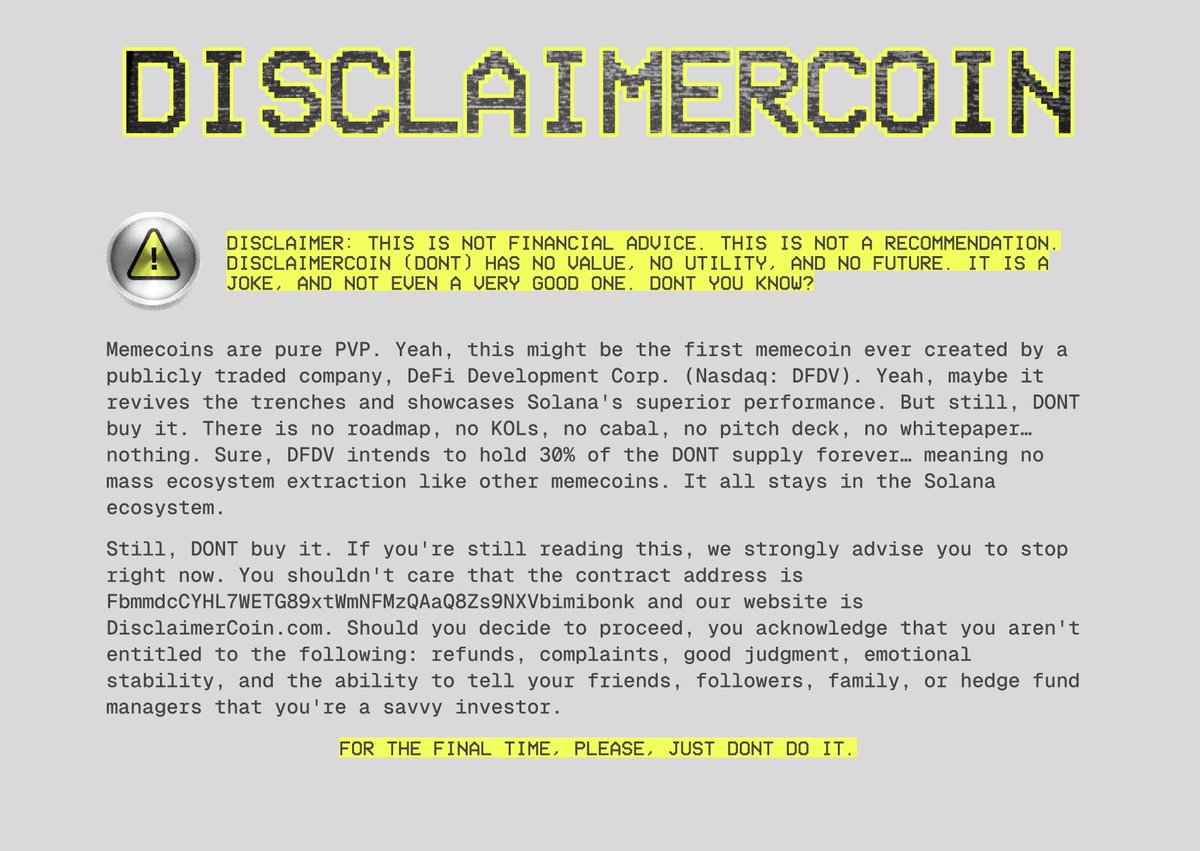 DisclaimerCoin's tweet image. GM World.