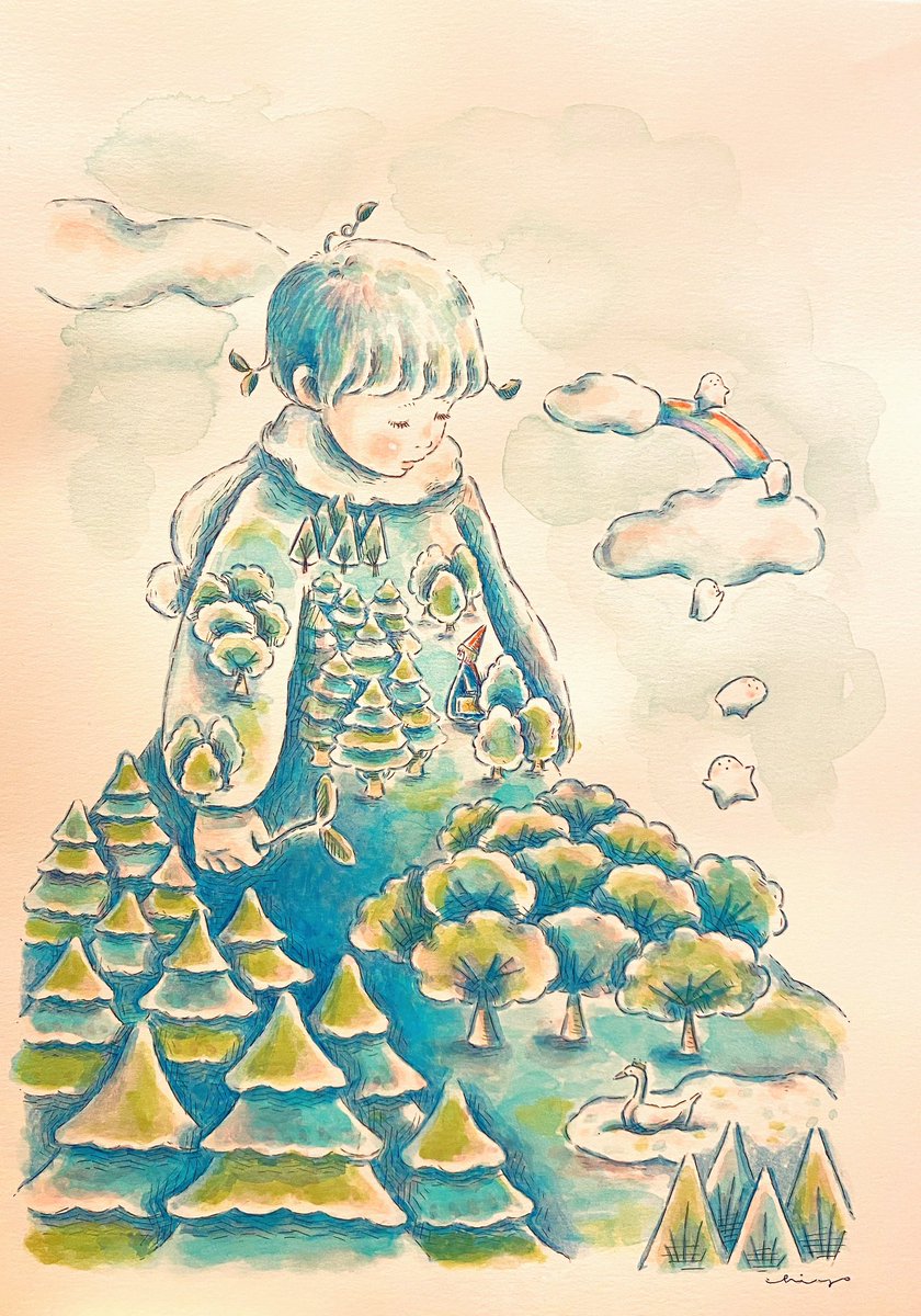 森は深く呼吸し、
豊かな水を蓄え、
優しい命を生み、
その命が安らかに帰る場所。

自然(命)は巡回している。

何度でも
自由に旅をしよう。

『優しい森のアニマ』

pienitrunkukka.shop/items/6928beab…

#イラスト #絵本 #illustration