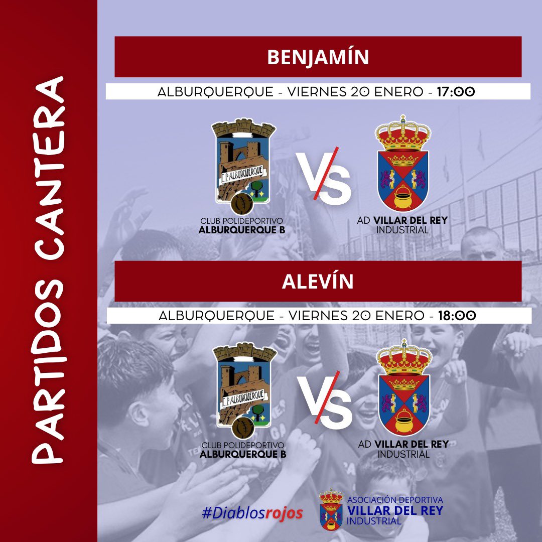 🏆 Partidos de nuestra cantera

Nueva jornada para nuestros equipos de fútbol base. Desde el club les deseamos mucha suerte y éxito en sus respectivos encuentros. ❤️⚽