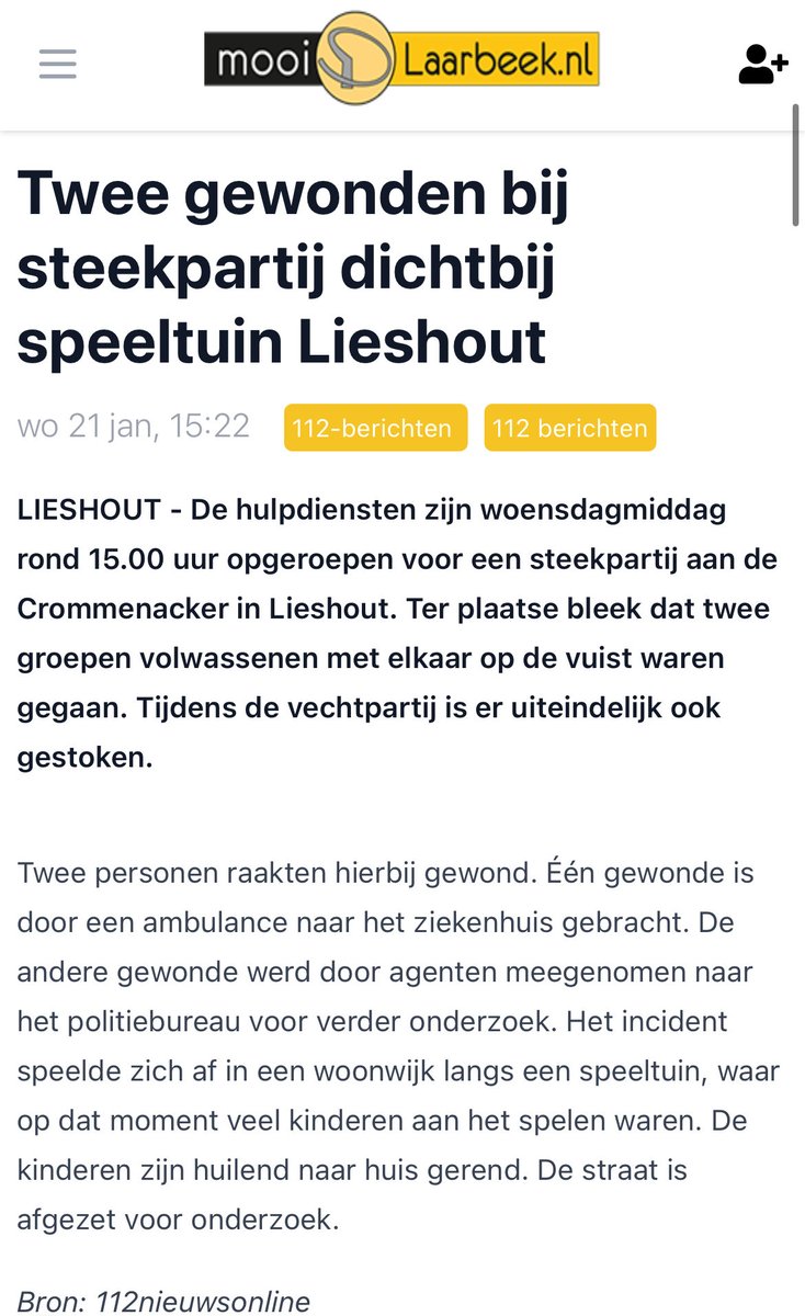 Steekpartij in speeltuintje Lieshout