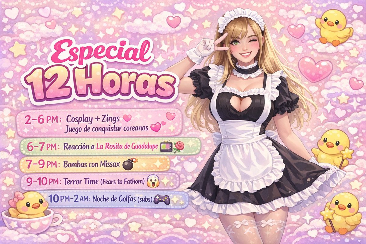 ✧˚ ༘ ⋆｡♡˚ ¡¡¡ESPECIAL 12 HORAS HOY A LAS 3PM CDMX :3 !!!✧˚ ༘ ⋆｡♡˚

💛RT SE AGRADECEN MUCHISIMO Y LES DOY ZINGSITO GRATIS VESTIDA DE MAID  ✧˚ ༘ ⋆｡♡˚