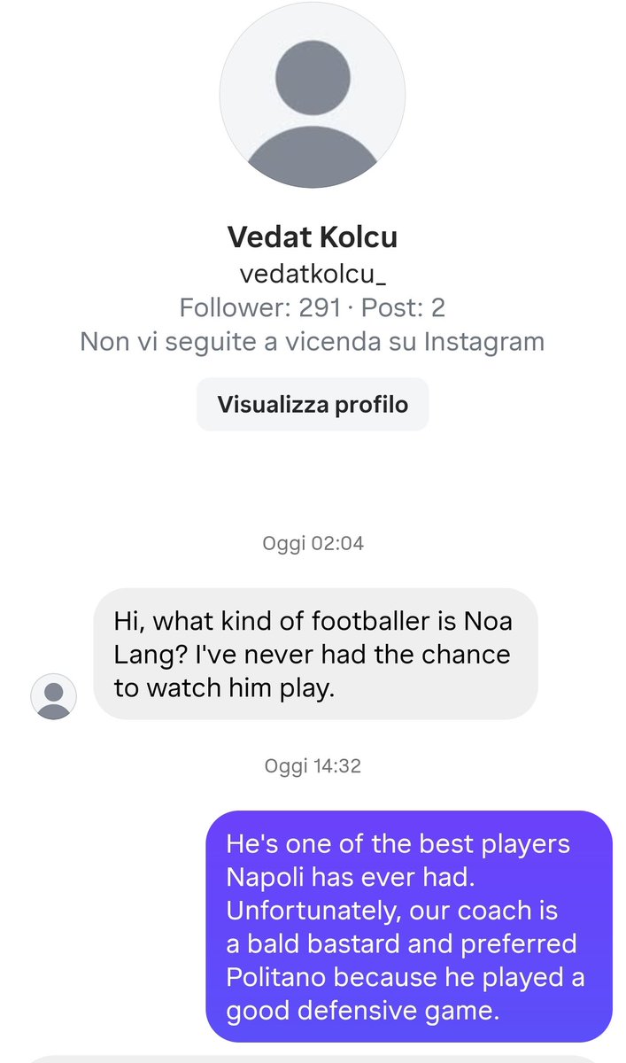 Un turco mi ha contattato sulla pagina e voleva sapere di Noa Lang