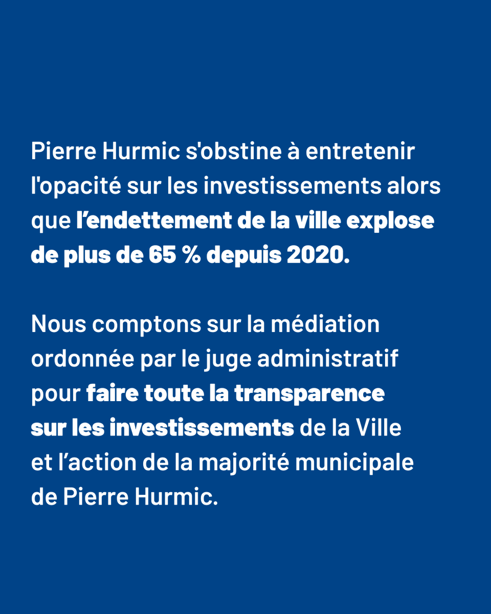 Depuis 2 ans, Pierre Hurmic s'obstine à entretenir l'opacité sur le détail des investissements à #Bordeaux : quoi, combien, quand ? ❌

👉 Après la CADA, le juge administratif que nous avons saisi désigne un médiateur pour faire toute la transparence sur ces investissements.
