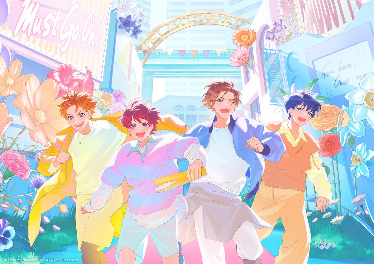 ★第五部キービジュアル★

冨士原先生描き下ろしのメインストーリー第五部キービジュアルも公開いたしました！
ビロードウェイを駆けるリーダーズ…向かう先に待っている景色、そして未来とは？彼らが起こす物語を、ぜひお見逃しなく♪

#エースリー