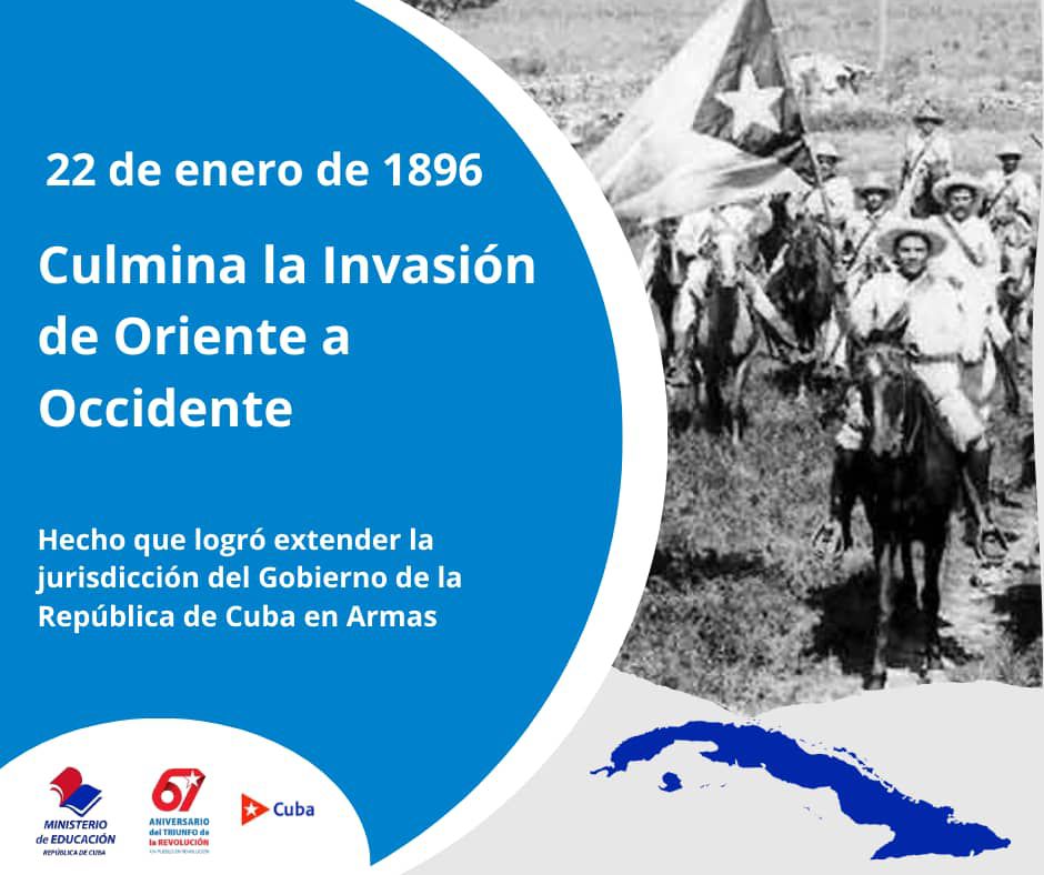 🇨🇺 El 22 de enero de 1896 se conmemora un aniversario más de la culminación de la Invasión de Oriente a Occidente. Fue una proeza militar y una muestra fehaciente de la decisión de lucha del pueblo cubano. #CubaViveEnSuHistoria y se inspira en ella.
#CubaMined