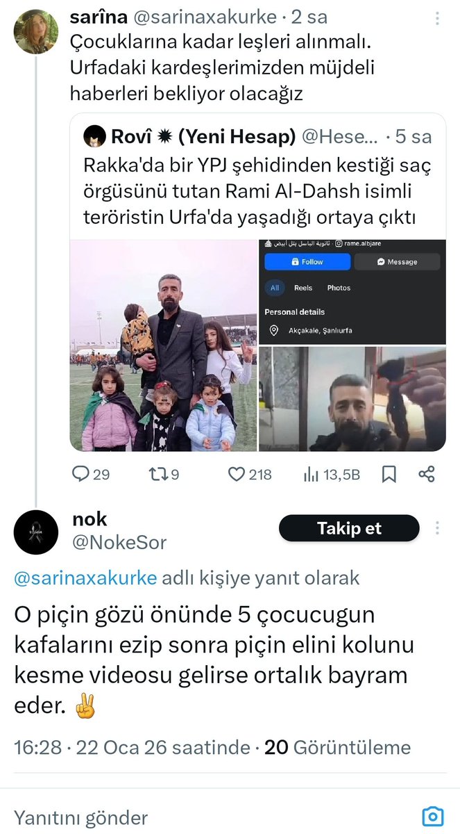 Bu nasıl bir insanlıktan çıkmış hâldır.
Masum çocukların ölümü isteyecek ve keyif alacak kadar aşağılık bir güruh bu. Geçmişte pkk bebekleri katlettiğini unutmadık hiçbir şey değişmemiş.