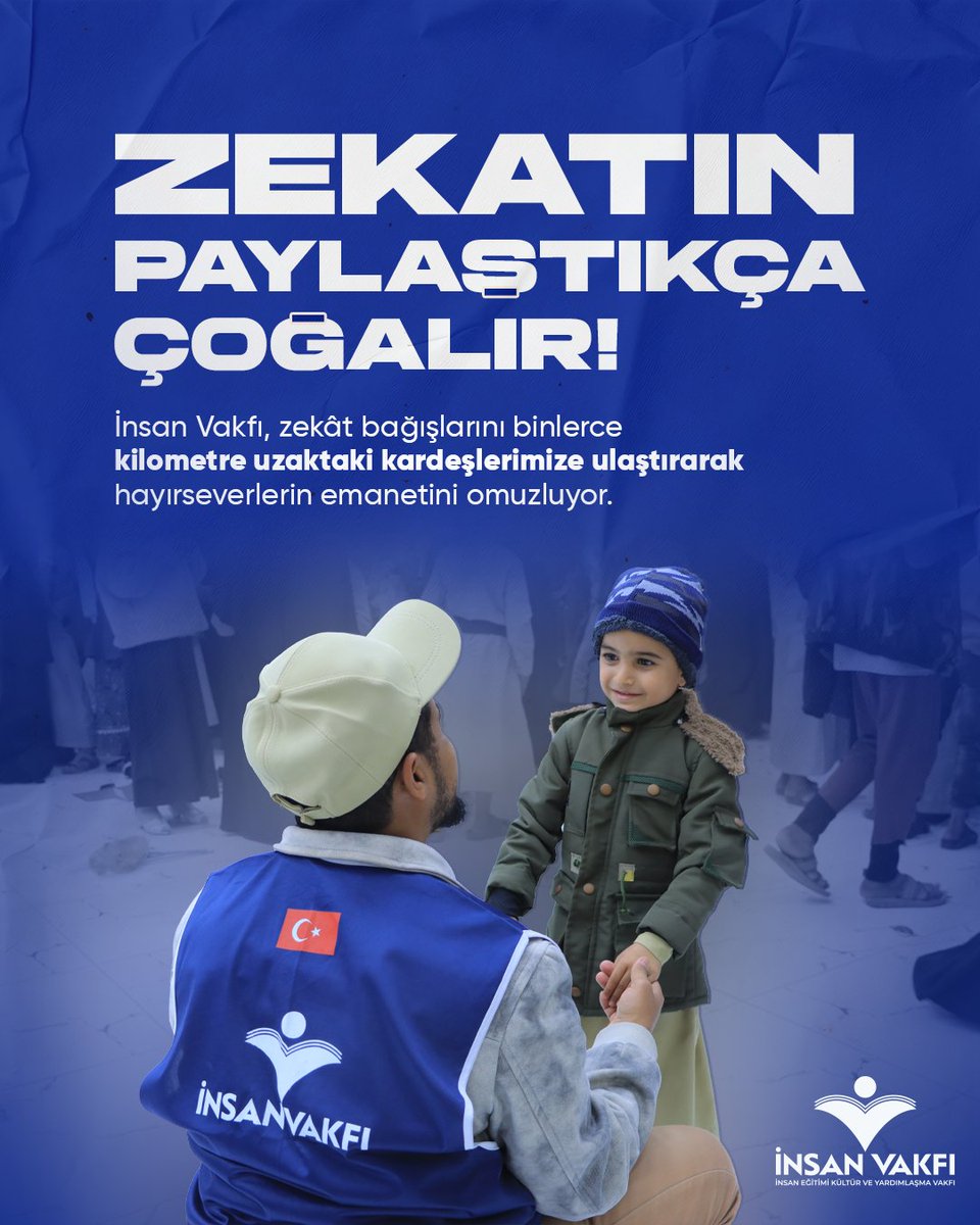 📌 Zekat, rızkımızdan paylaşmayı öğretirken; kardeşliğe, iyiliğe ve tüm güzelliklere de vesile olur. 

Yardıma ihtiyacı olanların kapısını, zekatlarınızla çalarak, paylaştıkça artan güzelliklerin ortağı oluyoruz. 🕊️

🌐insanvakfi.org.tr 
📞 0212 534 41 61 
📩