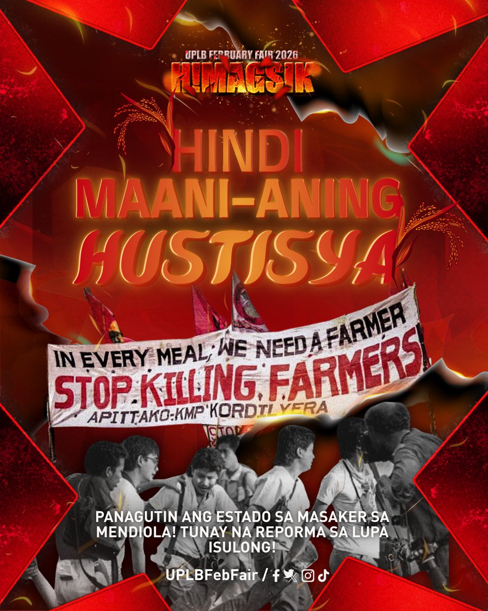 𝗣𝗔𝗡𝗔𝗚𝗨𝗧𝗜𝗡 𝗔𝗡𝗚 𝗘𝗦𝗧𝗔𝗗𝗢 𝗦𝗔 𝗠𝗔𝗦𝗔𝗞𝗘𝗥 𝗦𝗔 𝗠𝗘𝗡𝗗𝗜𝗢𝗟𝗔! 𝗜𝗦𝗨𝗟𝗢𝗡𝗚 𝗔𝗡𝗚 𝗧𝗨𝗡𝗔𝗬 𝗡𝗔 𝗥𝗘𝗣𝗢𝗥𝗠𝗔 𝗦𝗔 𝗟𝗨𝗣𝗔! ⚖🌾

Tatlong pu’t siyam (39) na taon na ang nakalipas, nang salubungin ng bala ang halos 10,000 na magsasaka sa Mendiola upang