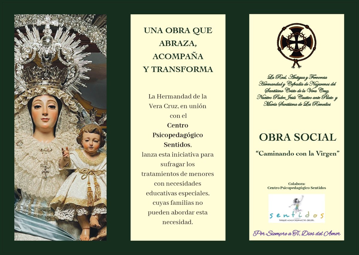 HdadVeraCruzLP's tweet photo. OBRA SOCIAL| La Hermandad de la Vera Cruz pone en marcha una nueva iniciativa dentro de su Obra Social: la concesión de 15 becas para sufragar tratamientos de menores con necesidades educativas especiales. https://t.co/MykmCkpMBD