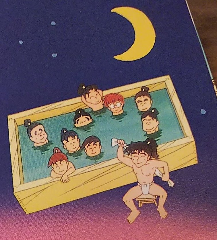 お風呂で体を洗ってる土井先生の貴重な姿…ニコニコのみんなかわいいね