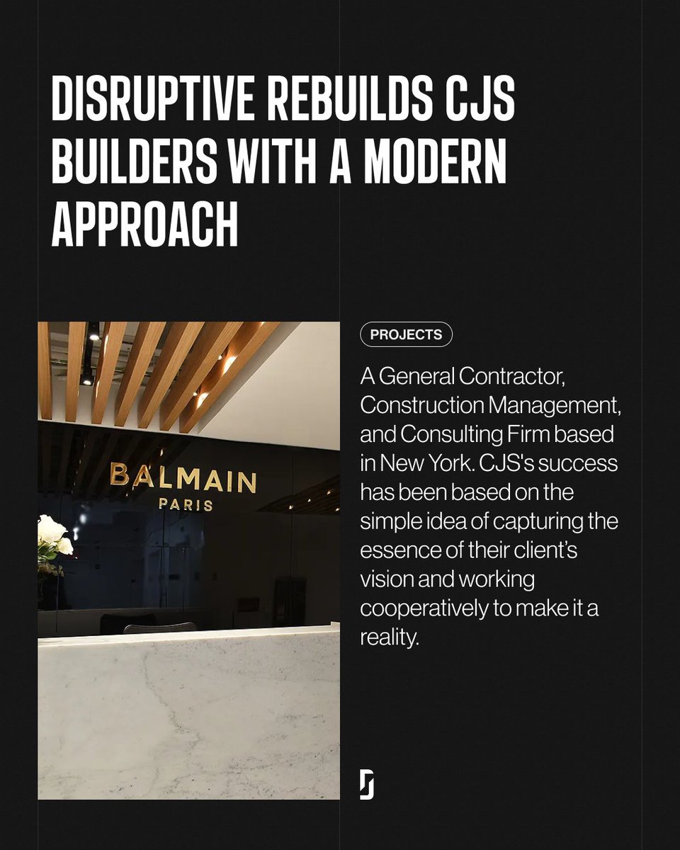 DisruptiveLDN's tweet photo. After 20 years in NY construction, CJS Builders is stepping into the digital spotlight! 

We modernised their identity with bespoke CMS and a robust brand toolkit. 

Check out the transformation! 👉 https://t.co/LSfQOP2FRI 

#CreativeAgency #BrandStrategy #WebDevelopment #UIUX https://t.co/n3JIect6PD