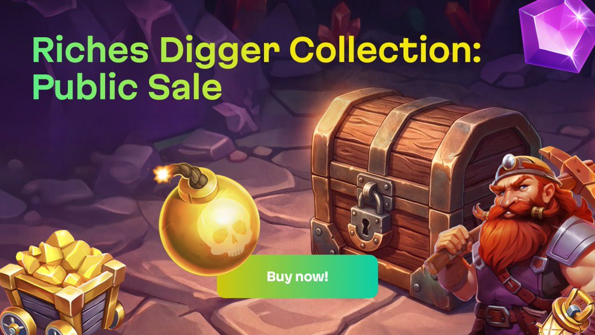 TRUExWorld's tweet image. Riches Digger — Public Sale LIVE 

No whitelist. No waiting. Dig in.

🟢 Boosted Epic odds
🟢 10 $TRUE per box
🟢 Limited supply. No restocks.

Missed early access? This is your entry.
Lock it in while it’s still minting.
