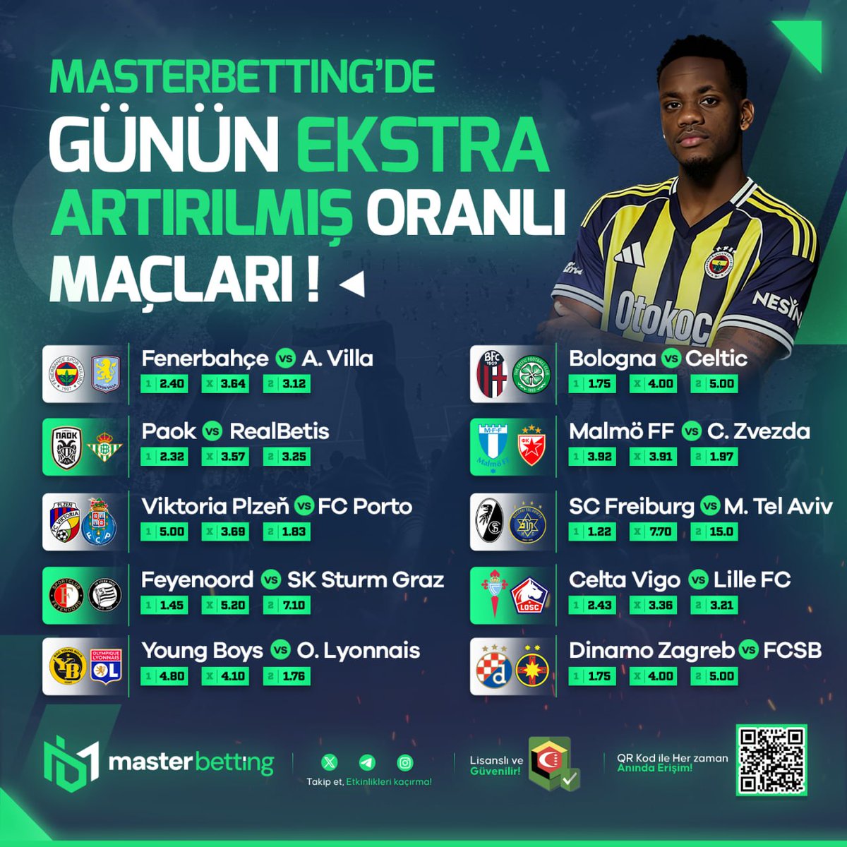 Sevda25615's tweet photo. ⚽️Masterbetting'te Günün Artırılmış Maçları!

🪙Artırılmış Oranlar İle Kazanmak Daha Kolay!

💵Hemen Bahisini Yap Kazanmaya Başla!

🔥Yüksek Kazançların Adresi Masterbetting!

Masterbetting Giriş;👉https://t.co/39T3ZgORZf

#masterbetting #fenerbahçe #iddaa #bonus #kupon https://t.co/5JHZaDqXUv