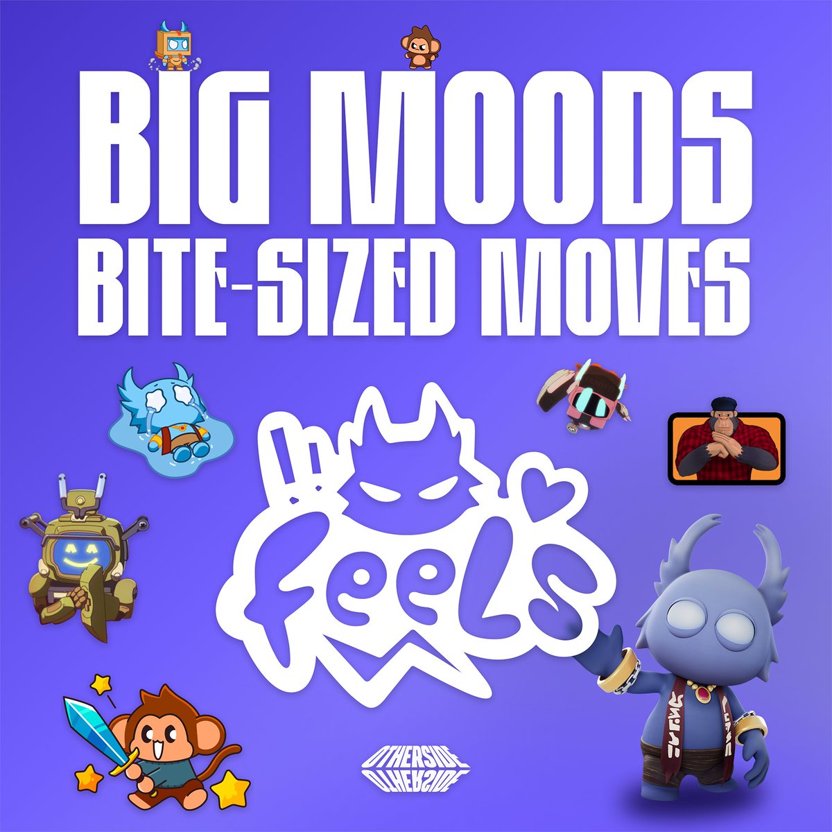 OthersideMeta's tweet image. Feels are now live on the Otherside US Amazon store: amazon.com/otherside

→  Otherside
→  @hvmtl2 
→  @GeezOnApe 
→  @ChimpersHQ 

Stoked to bring community IP to @AMZNvideogames with Feels, expressive GIFs that pop above your avatar in Otherside to show your mood.