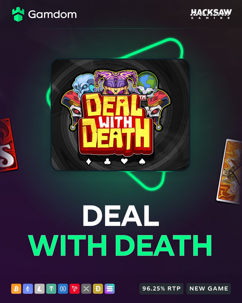 gamdom's tweet image. Spin Deal With Death and chase wins up to 20,000x your bet ⚡

💚 + 🔄 + 🆔 – *KYC Lvl 2 verified Gamdom users only