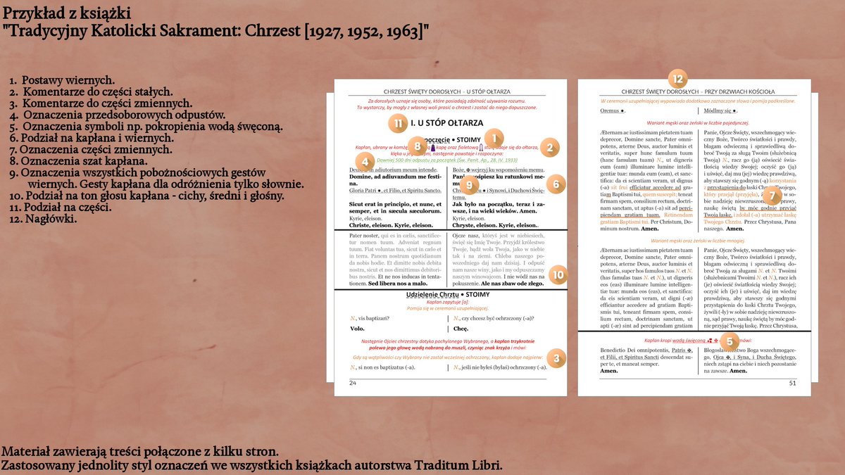 TraditumLibri's tweet photo. Ukazujemy przykład stron z naszej nowej książeczki o Sakramencie Chrztu Świętego, wraz z systemem oznaczeń stosowanym we wszystkich wydaniach.

Dostępna na: https://t.co/WQCUJc8T3C

#TraditumLibri #TradycjaKatolicka #MszaTrydencka #Chrzest #Sakramenty #TLM #FSSPX #LatinMass https://t.co/GsrIk5VceB