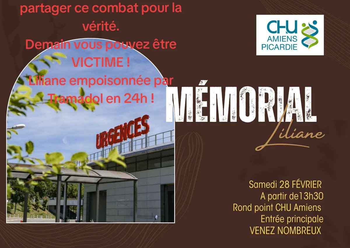 RDeteve's tweet photo. Venez sur Amiens le samedi 28 FÉVRIER devant le CHU Amiens Picardie la où exerce le père de Macron, afin de témoigner et réclamer une justice impartiale et équitable pour tous.
Un déni de justice sans précédent, l'état cache des crimes. Comme le Meurtre de ma mère au CHU Amiens Picardie.