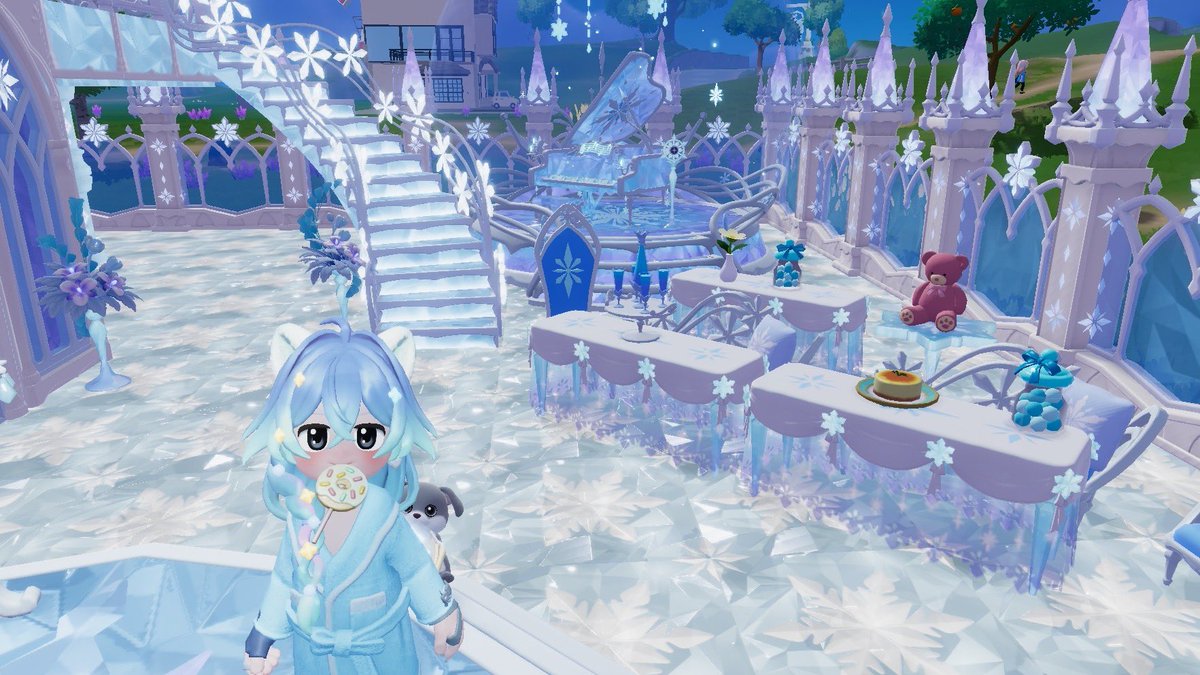 hatopia_samy's tweet photo. 氷のお城完成‼️
一城の主になりました❄️

神秘的すぎる…

気軽に仲良くしてください✨

#ハートピアスローライフ
#ハートピア建築部
#ハートピアフレンド募集 https://t.co/9tc9dlcycK