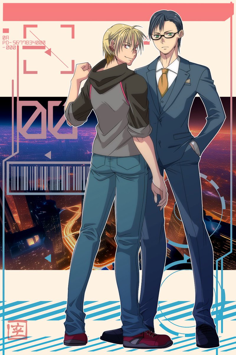 #自分の作品のキャラクターを紹介しよう

性格真反対の王道バディです( ´∀｀)
金髪の方が主人公、陽キャ・炎タイプ・格闘技・ちょっとおバカだけど、実は闇を抱えさせられている。
眼鏡の方は準主人公、毒舌美形・過去重ため・氷タイプ・頭脳派だけど実は短気で素は口が悪い。