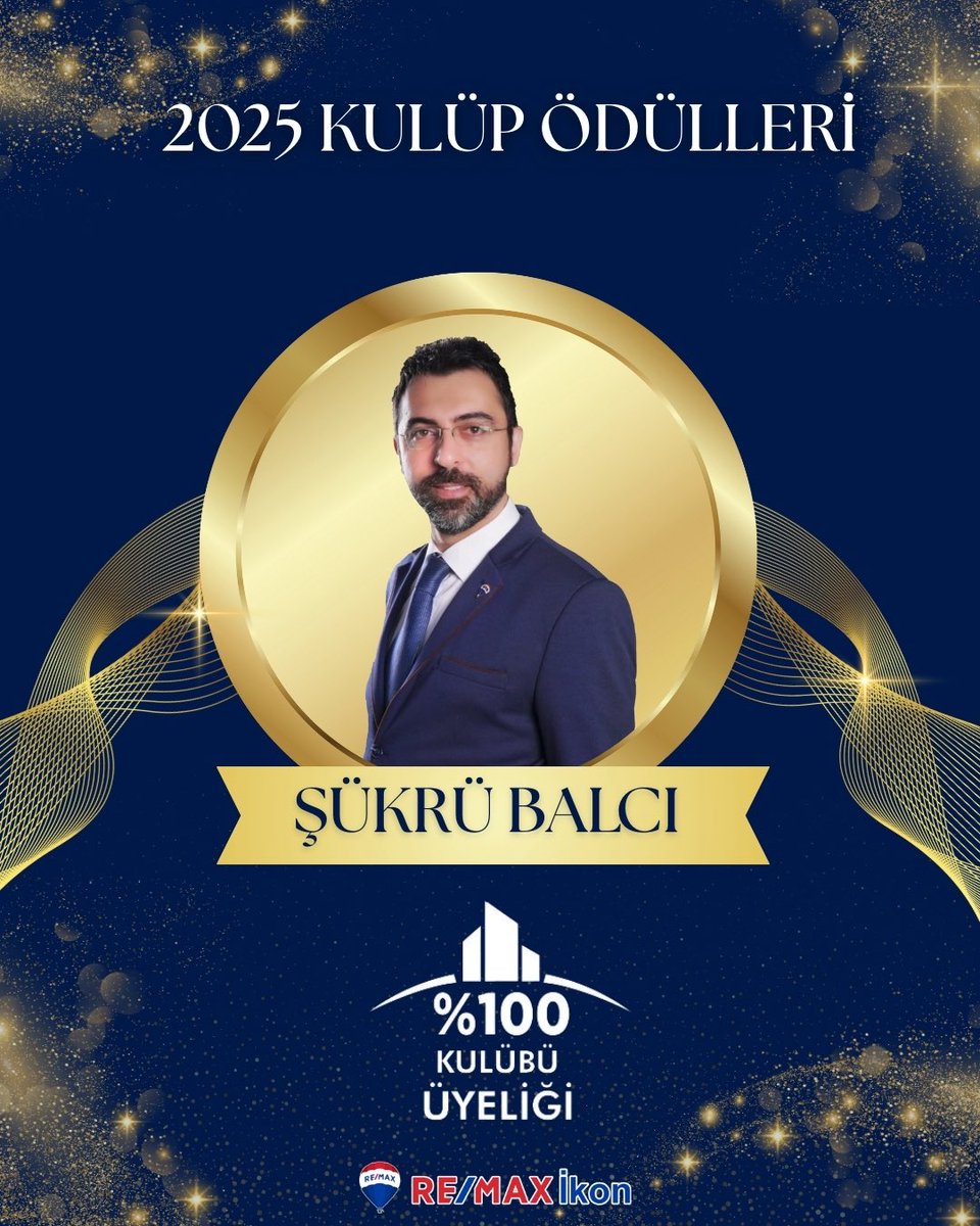 🏆2025 yılı %100 Kulübü üyeliği ödülünü kazanarak önemli bir başarıya imza atan değerli danışmanımız Şükrü Balcı’yı tebrik ediyor, disiplinli ve özverili çalışmalarının devamını diliyoruz. ✨👏 

#remax #remaxikon #remaxtürkiye