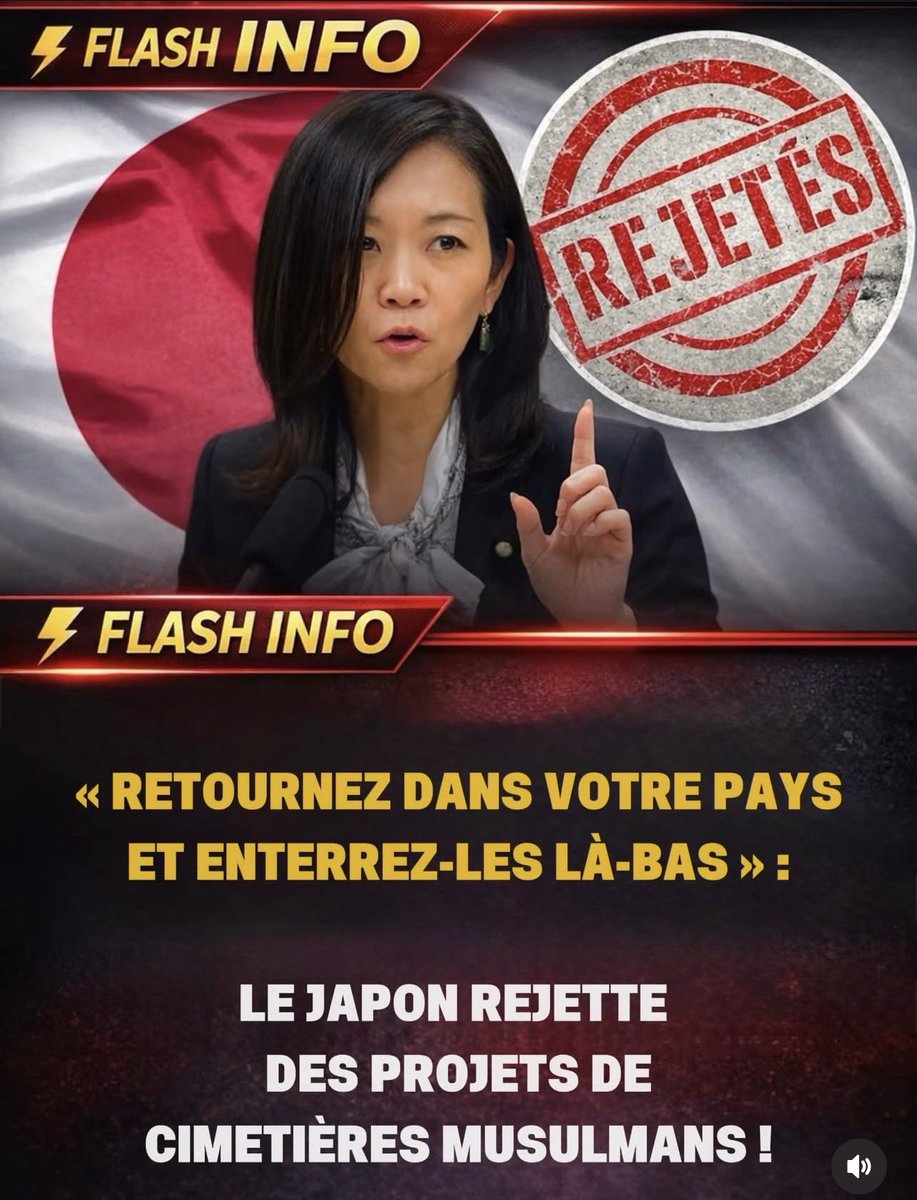 benjo2626's tweet image. Le Japon rejette des projets de cimetière musulmans. 
Le pays du Soleil Levant a pris la mesure de l’enjeu. 

Seriez-vous favorable à ce genre de mesures dans votre pays ?