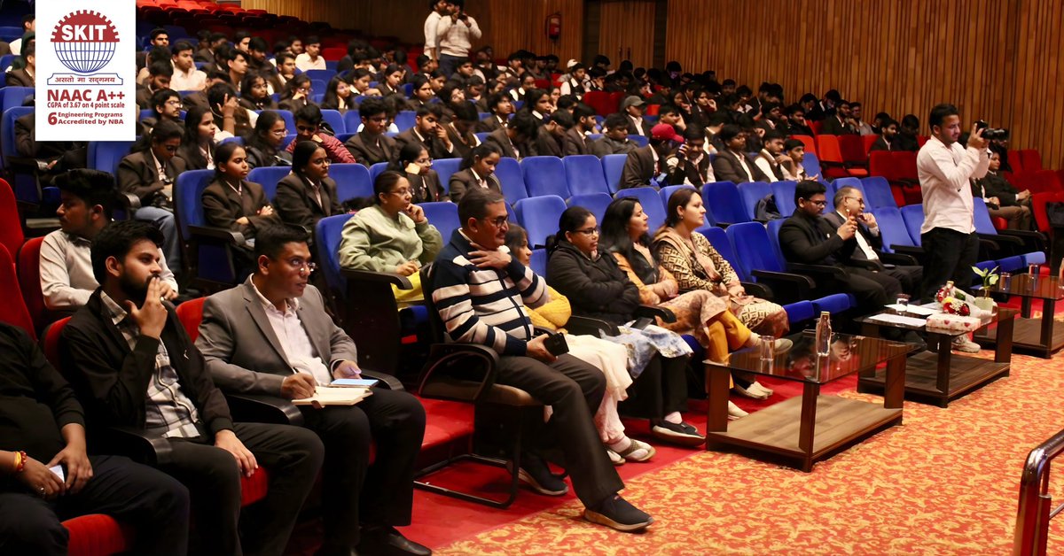 From Campus to Corporate Leadership | Pre-Pravah Event 🎤

SKIT Jaipur, with its Alumni Cell, hosted an inspiring talk show on 22 January, coordinated by Prof. Dr. B. L. Sharma.
Alumna Ms. Navya Gupta (MS, New York) and Mr. Manish Gupta, Founder &amp; Director, INA Solar, shared