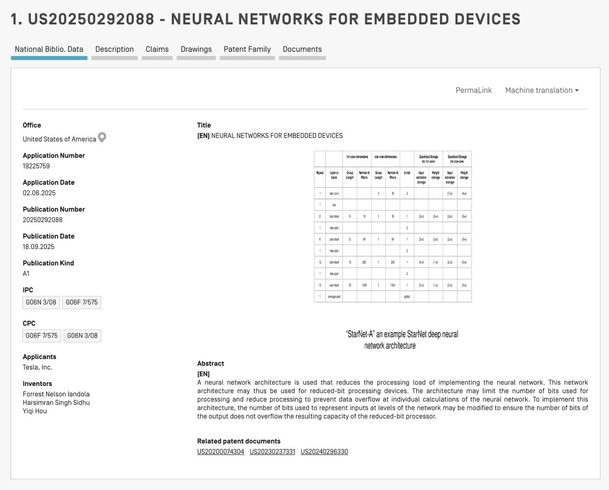 BREAKING 🚨 TESLA PATENTED "STARNET" TO SHOW THE WORLD HOW IT SQUEEZES SERVER-GRADE AI INTO $5 CHIPS 🐳

Deep neural networks have a dirty secret: they are mathematically expensive.

To see the world clearly, AI models typically crave the high-precision, energy-guzzling power of