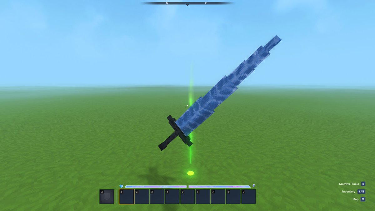 Hytale'da Dark Moon Greatsword modellemeye çalıştım... 

Emission nasıl yapılıyor henüz çözemedim ama çözersem olacak #hytale #blockbench