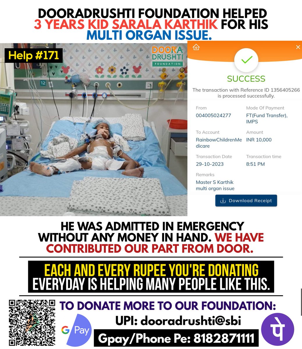 Help #171 post from <a href="/dooradrushti/">Dooradrushti Foundation</a> ❤️🤝

Spread the initiative of <a href="/DonateOnlyRupee/">Donate Only One Rupee</a> to more people and help us in helping more needy ones 😊 #Door_Helps #DonateOnlyOneRupee