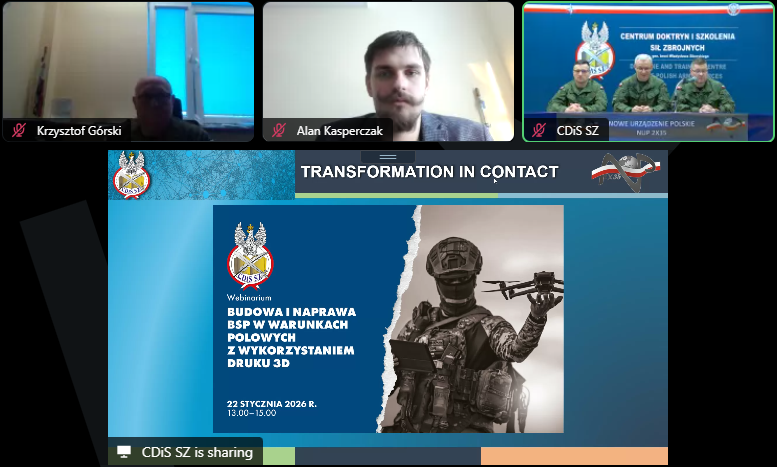 N2x35's tweet photo. Na dzisiejszym webinarium prelegenci z @AWL_Wroc omówili https://t.co/rHIsxTSCda. wykorzystanie druku 3D w budowie dronów (projekt OWAD), wyniki badań terenowych nad funkcjonowaniem mobilnego punktu serwisowego BSP oraz koncepcję mobilnego węzła teleinformatycznego BIFROST. https://t.co/IsuzLwh7l9