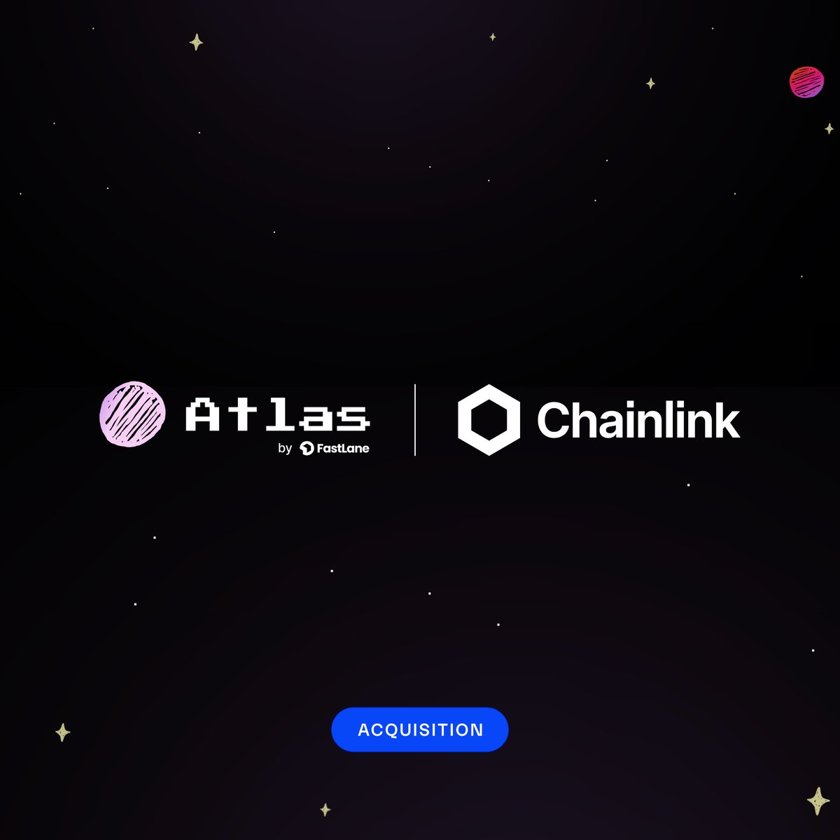 chainlink's tweet image. JUST IN: Chainlink has acquired Atlas, the order flow auction protocol built by @0xFastLane.

prnewswire.com/news-releases/…

@atlasevm now exclusively supports Chainlink SVR, the most-widely adopted OEV recapture solution, boosting revenue for DeFi by bringing SVR to new ecosystems.