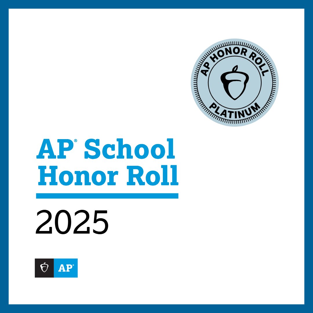 Also a huge congratulations to our students, staff, and families for achieving the AP School Honor Roll with platinum distinction two years in a row!
